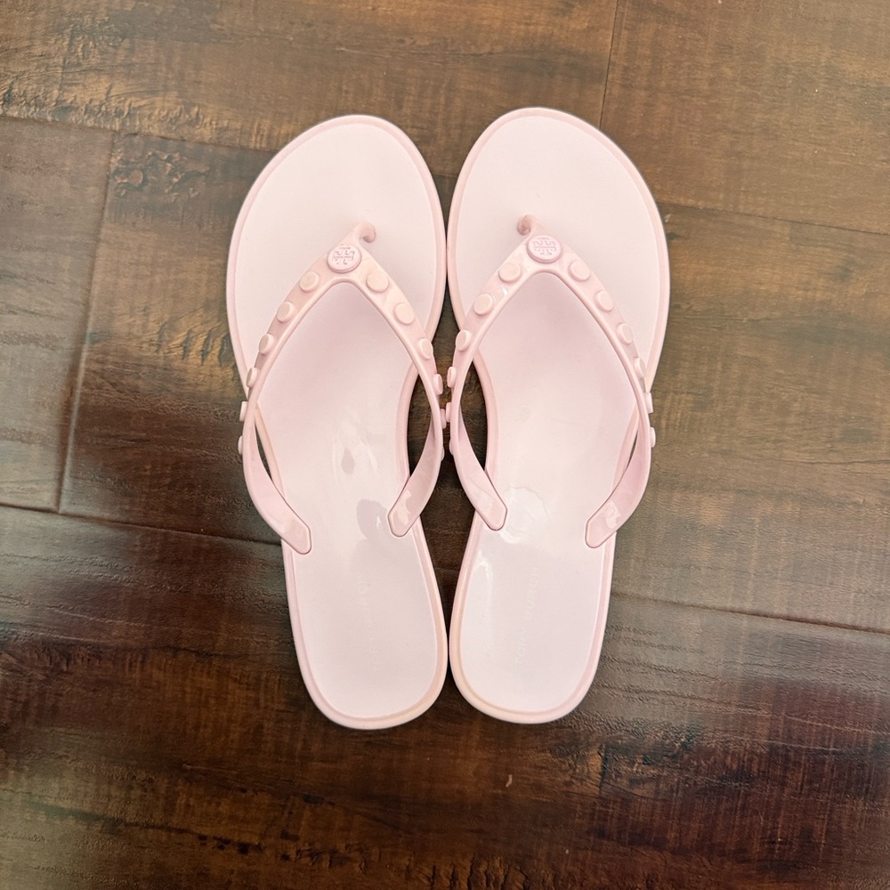 Tory Burch Studded Jelly Flip Flops, size 7